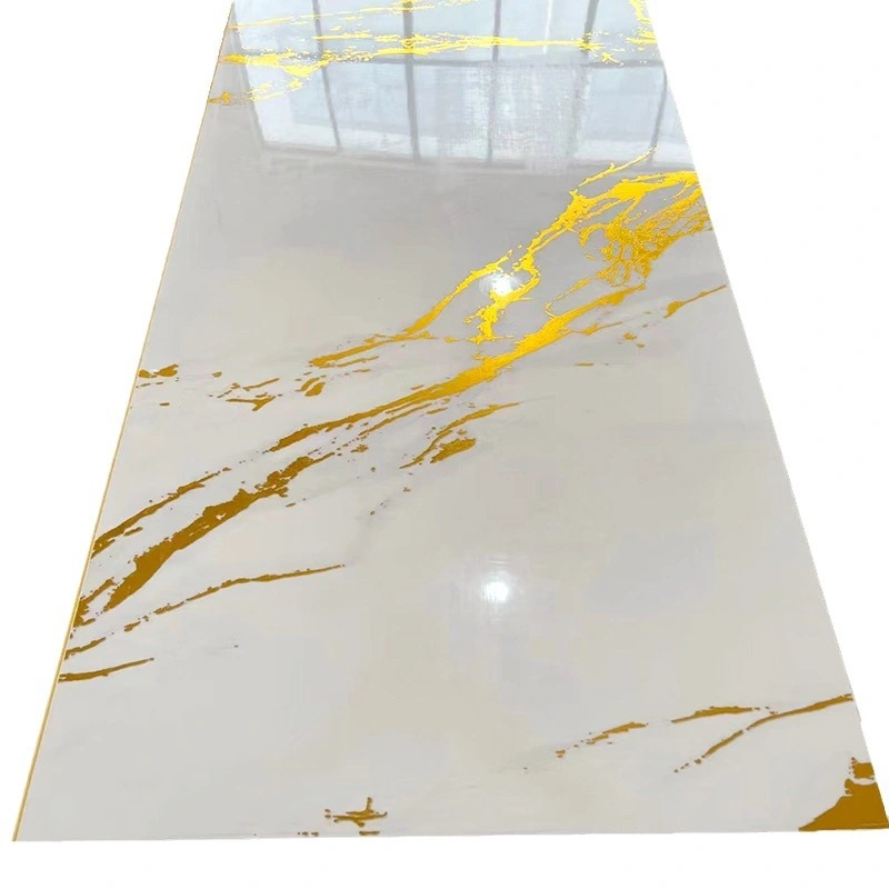 Painéis de parede de mármore de PVC Decorações para painéis de parede UV de apartamentos de luxo 3