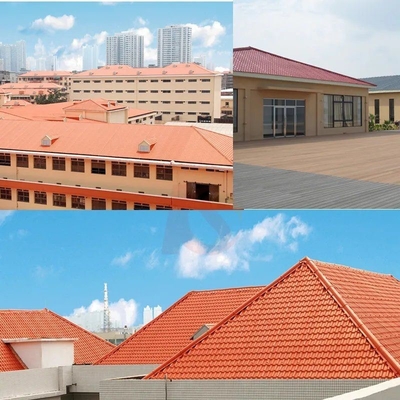 Telhas de telhado de resina sintética espanhola com revestimento ASA personalizado e 4500-6000m2 por contêiner Quantidade de carregamento de PVC Tejas