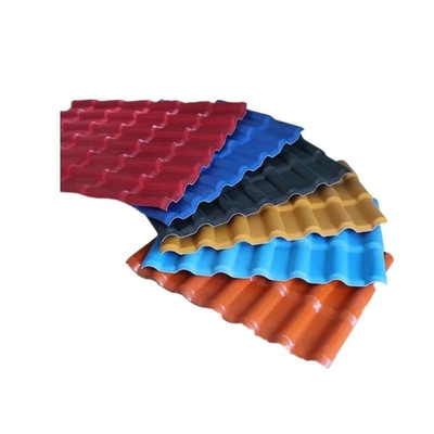 Materiais de construção de design colorido Estilo espanhol ASA revestido de PVC telhado espanhol azulejos com 2.000kg Pacote peso bruto